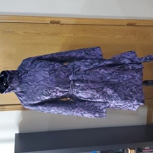 2OH purple marbled mid length button up blazer SHARP  💜